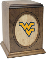 West Virginia University Mountaineers Wooden Memorial Cremation Urn - WDWVG100
