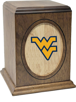 West Virginia University Mountaineers Wooden Memorial Cremation Urn - WDWVG100