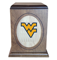 West Virginia University Mountaineers Wooden Memorial Cremation Urn - WDWVG100