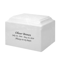 White Pearl Grace Cultured Marble Urn - IUCM811