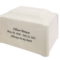 White Pearl Pillared Cultured Marble Adult Cremation Urn