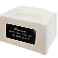 White Pearl Pillared Cultured Marble Adult Cremation Urn