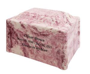 Wild Rose Pillared Cultured Marble Adult Cremation Urn