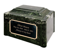 Winter Pines Pillared Cultured Marble Adult Cremation Urn
