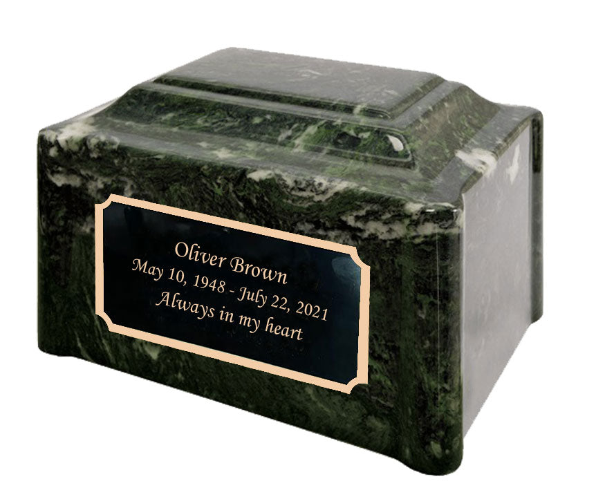 Winter Pines Pillared Cultured Marble Adult Cremation Urn