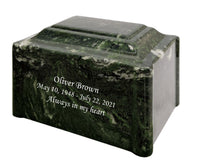 Winter Pines Pillared Cultured Marble Adult Cremation Urn

