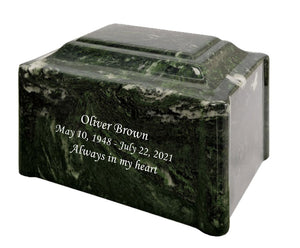 Winter Pines Pillared Cultured Marble Adult Cremation Urn