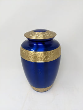 Scratch & Dent Blue and Gold Urn - IUMS144