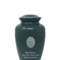 Fingerprint Cremation Urn - Green