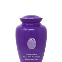 Fingerprint Cremation Urn - Purple