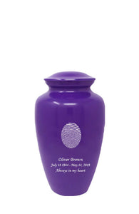 Fingerprint Cremation Urn - Purple