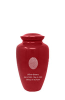 Fingerprint Cremation Urn - Red (IUFIPR100-Red)