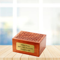 Large Solid Rosewood Hand-carved Tree of Life Cremation Urn - IUWD100-TOL
