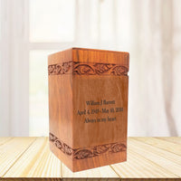 Large Solid Rosewood Soulful Tree Tower Cremation Urn - IUWD105-TREE