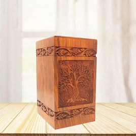 Large Solid Rosewood Soulful Tree Tower Cremation Urn - IUWD105-TREE