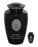 Fingerprint Cremation Urn, Black - IUFIPR100-Black