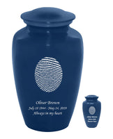 Fingerprint Cremation Urn, Blue - IUFIPR100-Blue