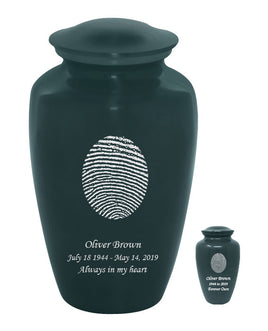 Fingerprint Cremation Urn - Green