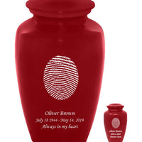Fingerprint Cremation Urn - Red