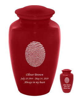Fingerprint Cremation Urn, Red - IUFIPR100-Red