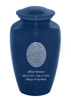 Fingerprint Cremation Urn, Blue - IUFIPR100-Blue